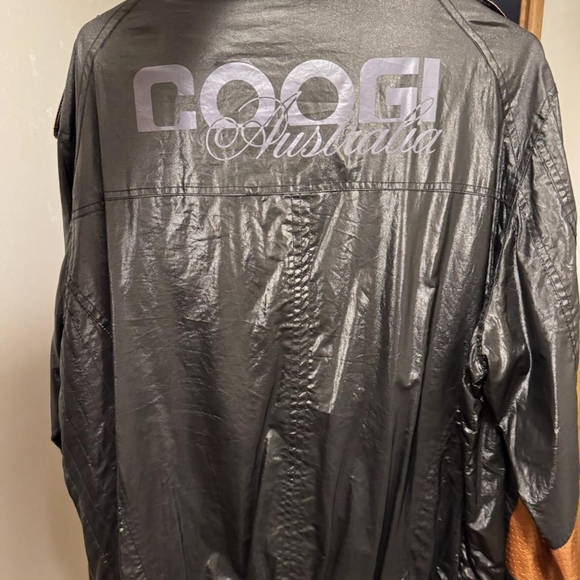 COOGI Black Jacket with Brown Leather Like-Trim - Picture 3 of 5